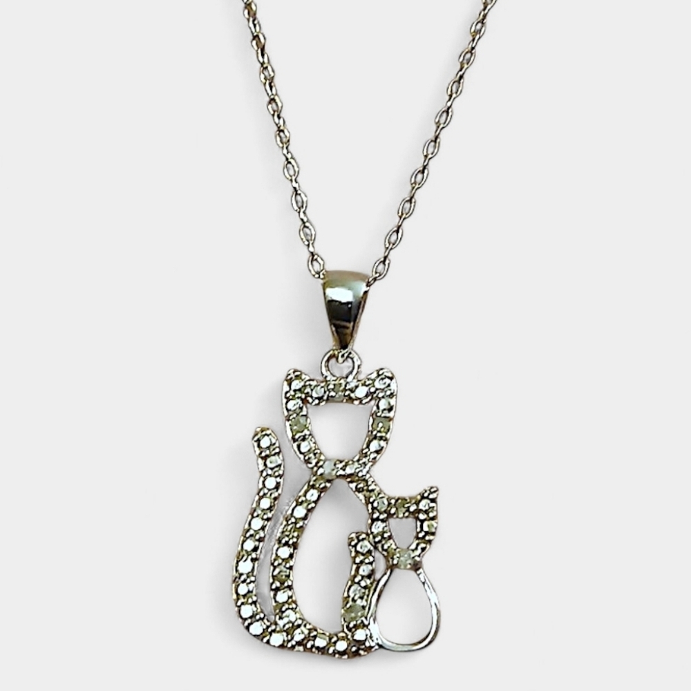 925 Diamond Cat Necklace